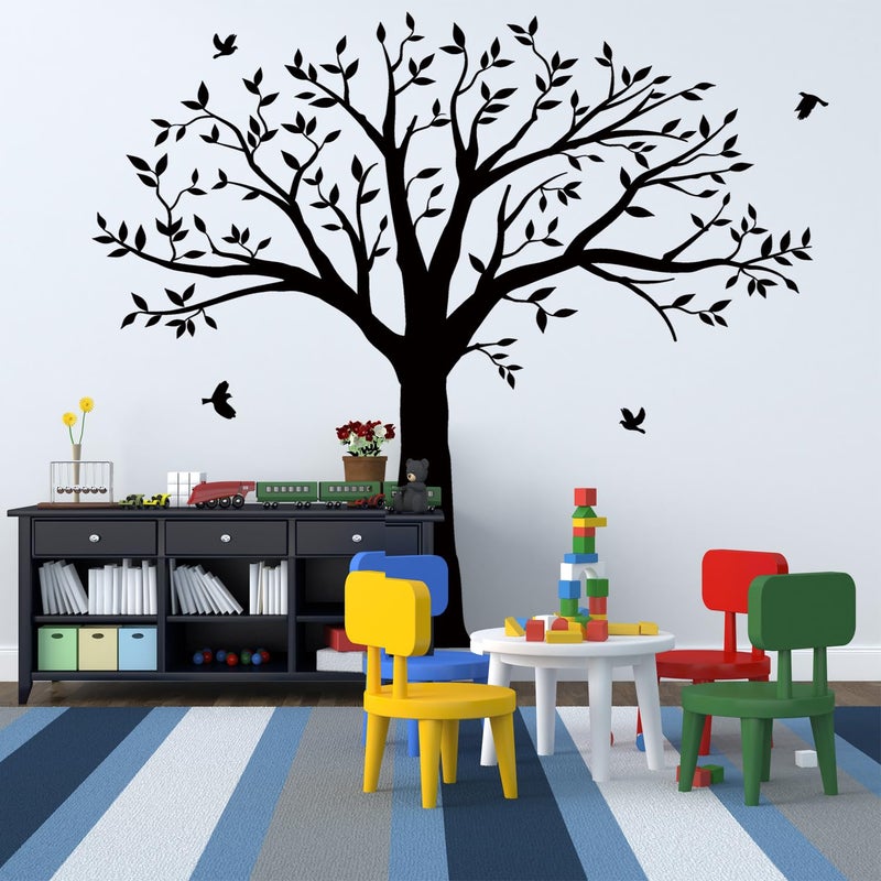 MAFENT Family Tree Wall Decal Quote- Family Like Branches On A Tree Lettering Tree Wall Sticker for Bedroom Decoration (Black) - Image 3