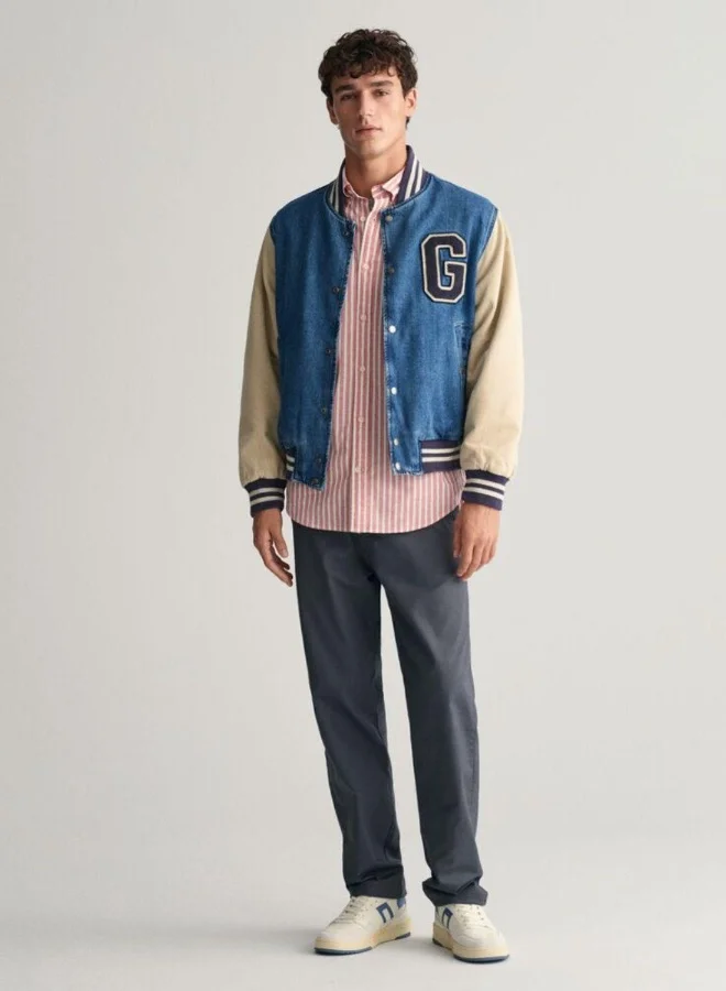 GANT Gant Regular Fit Striped Cotton Linen Shirt