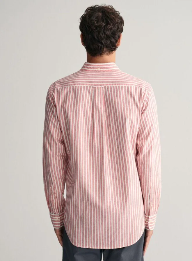 GANT Gant Regular Fit Striped Cotton Linen Shirt