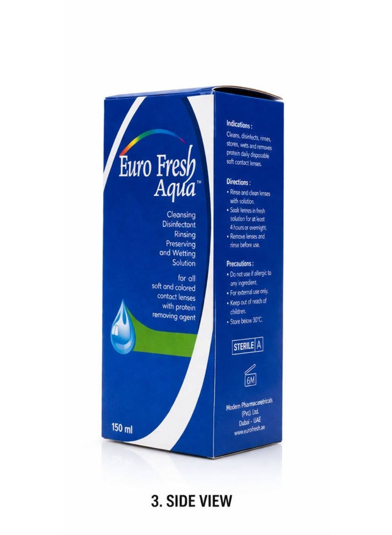 Euro Fresh aqua Multi-Purpose Contact Lens Solution – 150 ml - Image 2