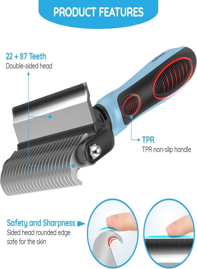 Goodscious Cat Brush and Dog Brush for Shedding, 2-in-1 Dual Head Pet Grooming Tool for Dogs & Cats, Pet Hair Remover Comb for Long & Short Hair, Detangling Undercoat Rake, Removes Mats, Tangles & Loose Fur - Image 2