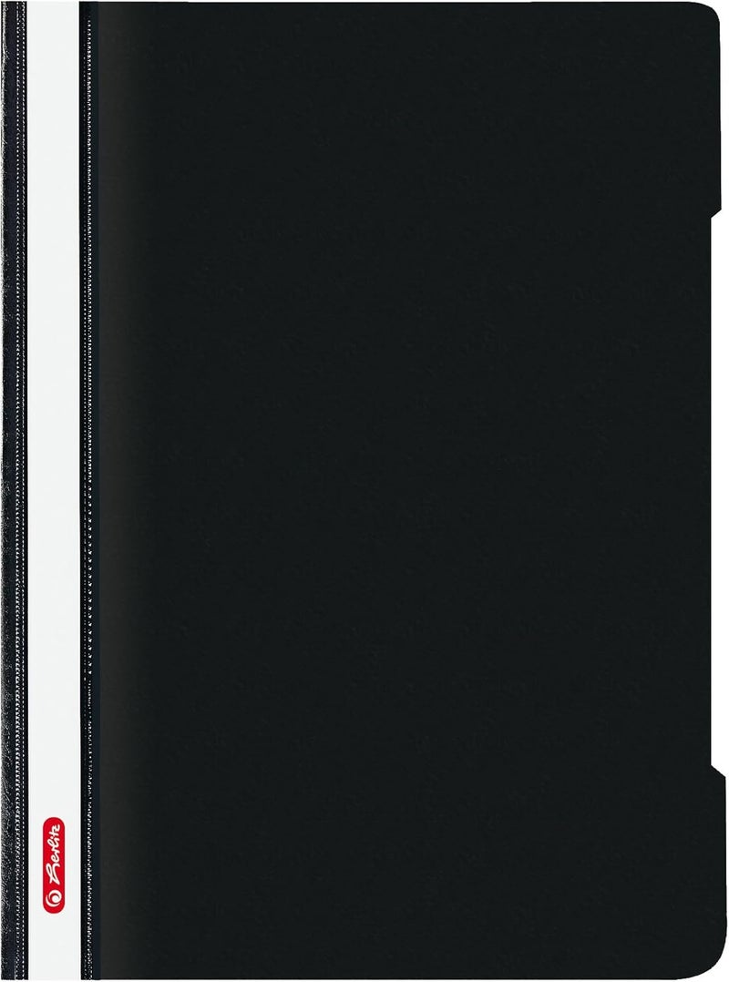Herlitz A4 Paper Flat File - Black (Pack of 10) - Image 1