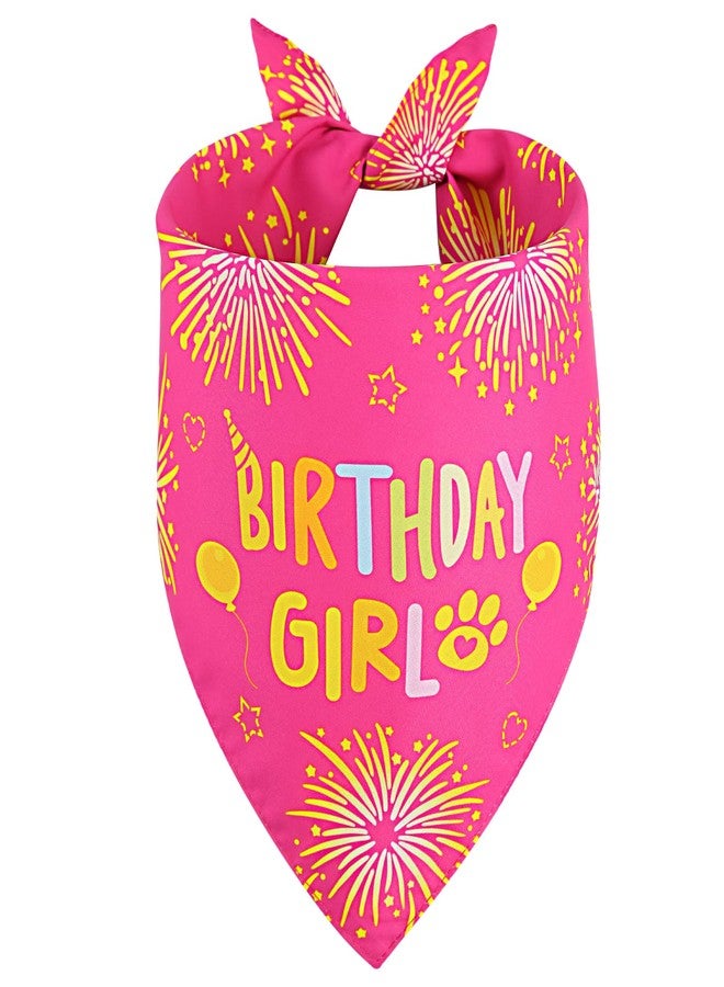 Agroon Dog Birthday Bandana Girl Pink Large 1PCS, Durable Triangle Reversible Scarf Bibs Handkerchief for Puppy Pet - Image 1