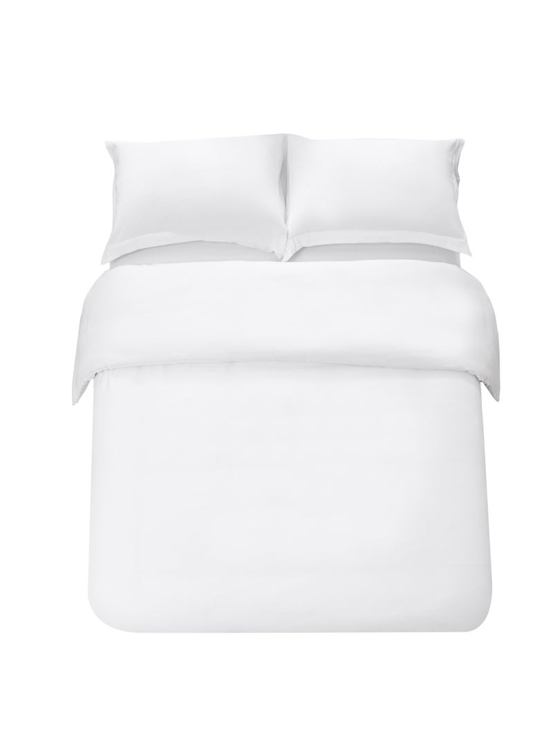 Panax Bedding Duvet Cover King Size Set- 1PC Duvet Cover 260x220CM / 2PC-Pillow Shams 50x90CM (White, King) - Image 2