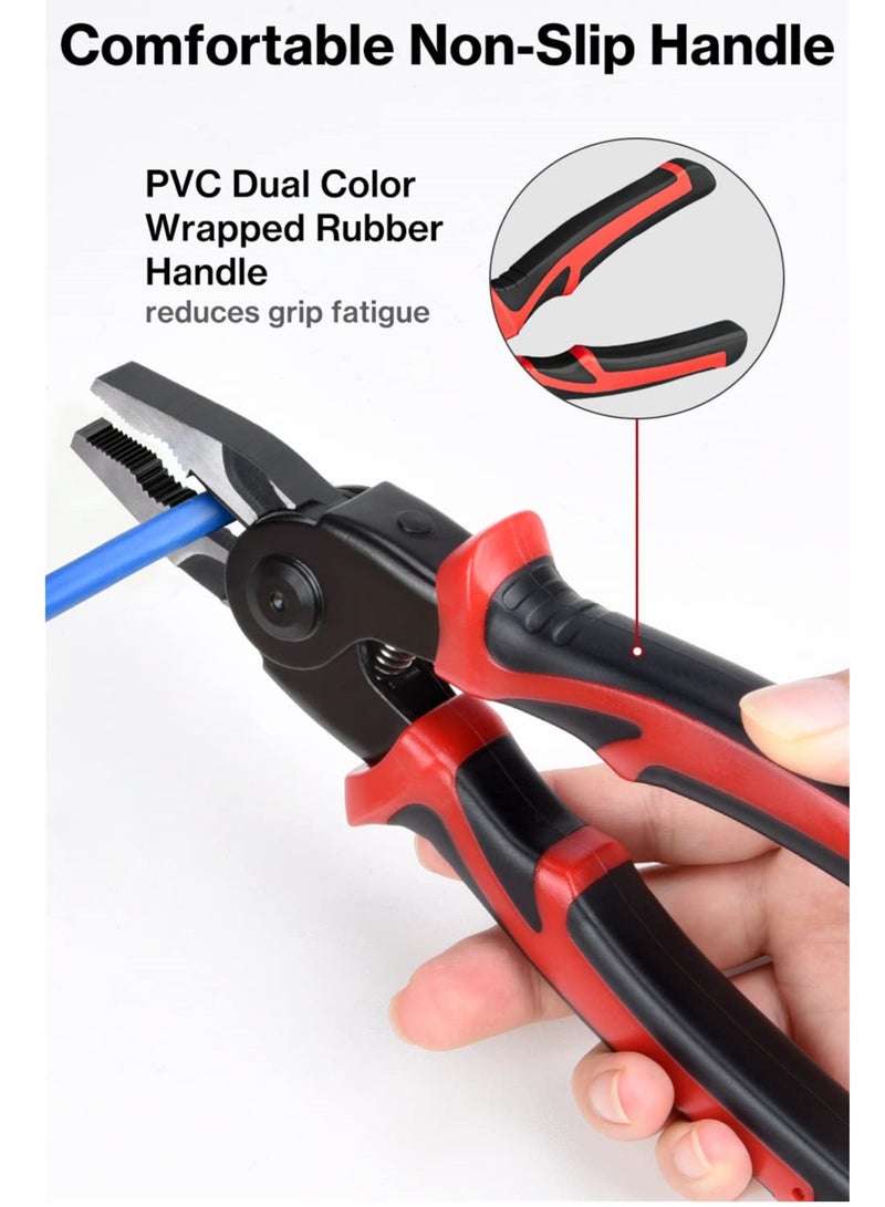 5 In 1 Combination Interchangeable Pliers Kit,8 Wire Stripper, Wire Crimper/Wire Crimping Tool, Electrician Pliers/Linesman Pliers, Cable Cutting, Wire Cutter, Tin Cutting Scissors - Image 5