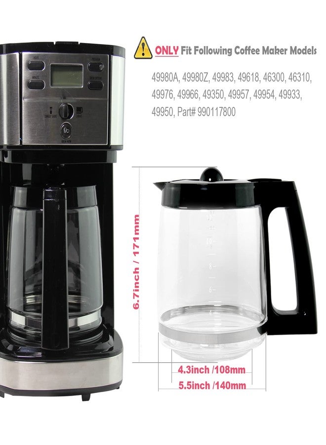 Cestlaive 12-Cup Replacement Glass Carafe Pot Compatible with Hamilton Coffee Maker Models 46310, 49976, 49966, 49350, 49957, 49954, 49933, 49980A, 49980Z, 49983, 49618, 46300, 49950 - Image 4
