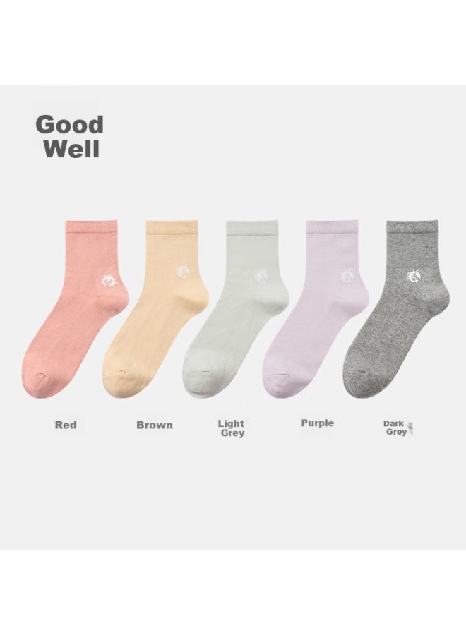 Liangpu Women's Summer Thin Mid-calf Socks 10a Antibacterial Abrasion-resistant Anti-pilling Cotton Socks Moisture-wicking Breathable Not Easily Deformed - Image 2