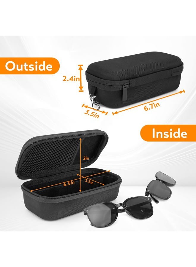 Fonwill Double Eyeglasses Case, Hard Shell Dual Glasses Case Travel Sunglasses Organizer for Men Women, Black, S - Image 5