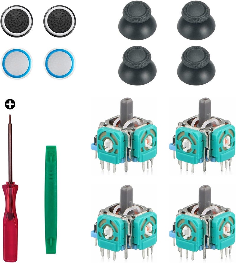 Veanic Replacement Thumbsticks Compatible with PlayStation 5 DualSense Wireless Controller, 3D Joystick Module Parts Analog Caps Compatible with Sony PS5 Controller 4pcs - Image 1