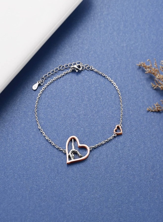 Sariel Gymnastics Bracelet Gymnast Jewelry Gift 925 Sterling Silver Gymnastics Bangle Team USA Gymnastic Hand Chain Sport for Women Birthday (Rose gold) - Image 2