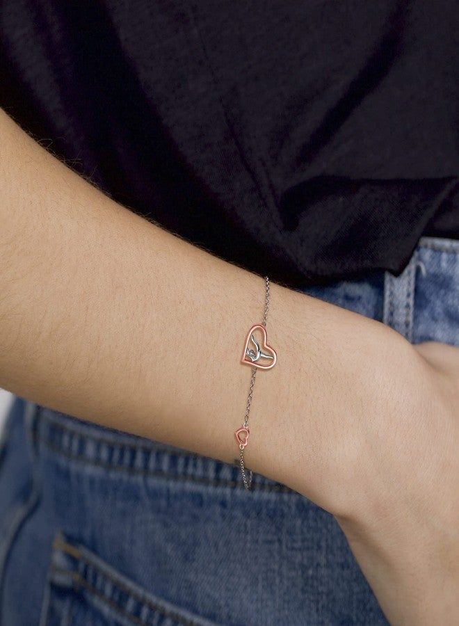 Sariel Gymnastics Bracelet Gymnast Jewelry Gift 925 Sterling Silver Gymnastics Bangle Team USA Gymnastic Hand Chain Sport for Women Birthday (Rose gold) - Image 5