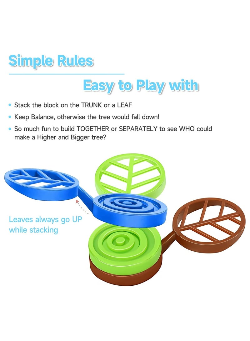 120 PCS Stackable Rainbow Tree Toy,Balance Game Building Stack Flower Tree Blocks Stacking Toys,with Storage Box, Kids Educational Montessori Toys - Image 4