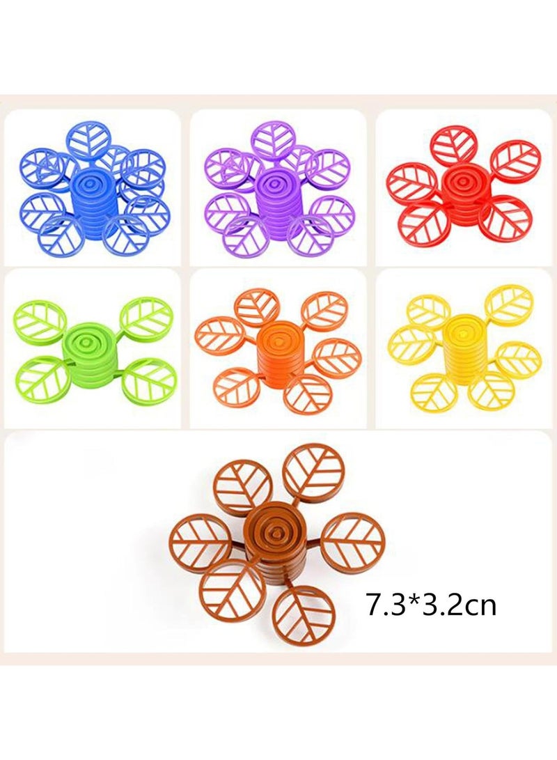 120 PCS Stackable Rainbow Tree Toy,Balance Game Building Stack Flower Tree Blocks Stacking Toys,with Storage Box, Kids Educational Montessori Toys - Image 5