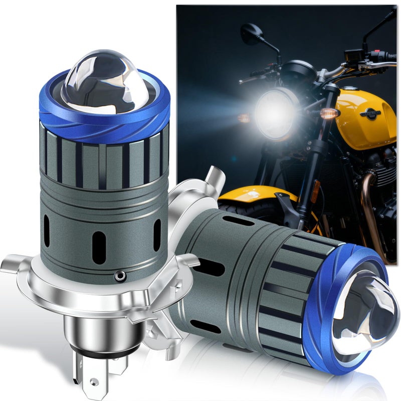 Suacopzar 2PCS Universal H4/9003 Led Headlight Bulbs, 300% Brighter, 6000K White Motorcycle Bulbs, Plug and Play, WaterProof Design, H4 LED Motorcycle Light Bulb Hi/Lo Beam Fit for Most Motorcycles - Image 1