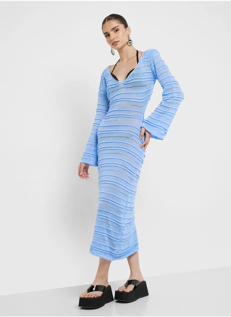 جينجر Crochet Knitted Beach Dress