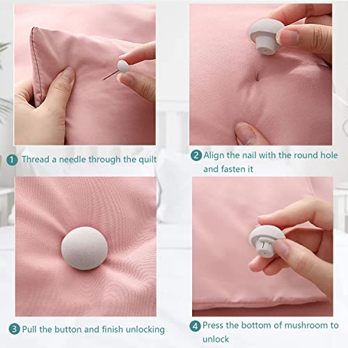 OLWICK® Mushroom Shape Duvet Clips, Non-Slip Cover Fixator, Comforter Quilt Holder with One-Key Unlock for Blanket Bed Sheet Curtain Socks Mattress Covers - Image 3