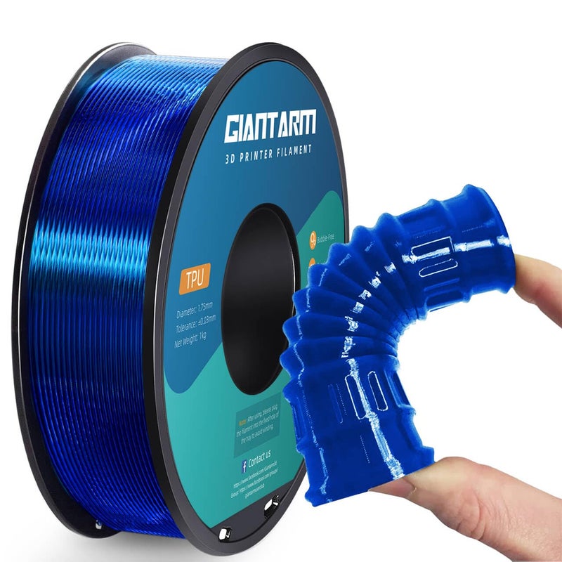 GIANTARM TPU Filament 1.75mm Flexible Soft 3D Printer Consumables Blue,95A 1kg Spool (2.2 lbs.), Dimensional Accuracy +/- 0.05 mm - Image 1