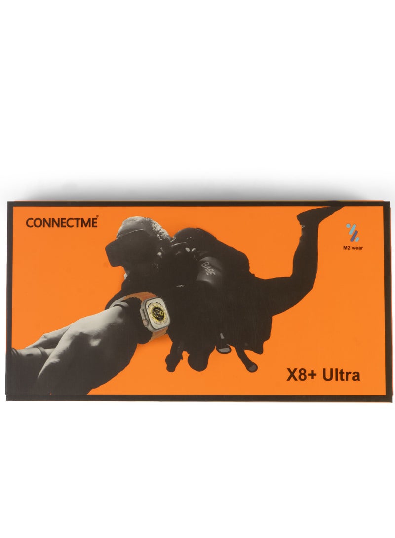كونكت مي ساعة ذكية  X8+Ultra  , شاشة عرض Amoled  49  ,مم مع شريطين للساعة، بلوتوث 5.3، 260 مللي أمبير، تطبيق M2 Wear، مستوى مقاومة الماء IP67، عمر البطارية 7 أيام، أوضاع رياضية على المستوى الاحترافي، اختبار الأكسجين في الدم والضغط، مراقب معدل ضربات القلب، مراقبة  النوم - Image 5