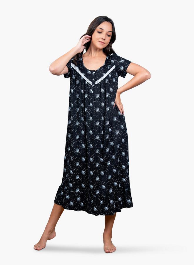 Aadaraya Printed Night Gown - Image 1