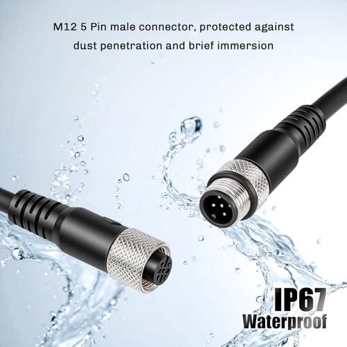 Eonvic Industrial M12 5 Pin Male to Female Aviation Sensor Connector Electrical PVC Cable - Image 3