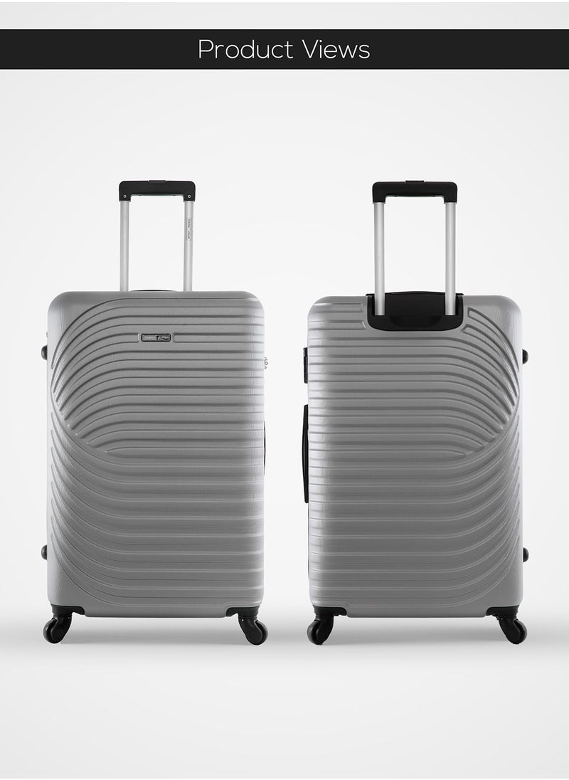 PARAJOHN - Sparkle Cabin Size ABS Hardside Spinner Luggage Trolley 20 Inch Silver - Image 1