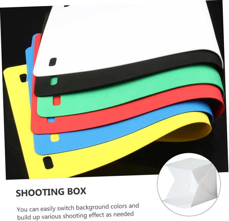 DOITOOL Small 20cm Folding Light Tent Box with LED Lights Portable Photo Studio Box Kit with 2 Colored Backdrops for Product Photography and Miniature Shooting - Image 3