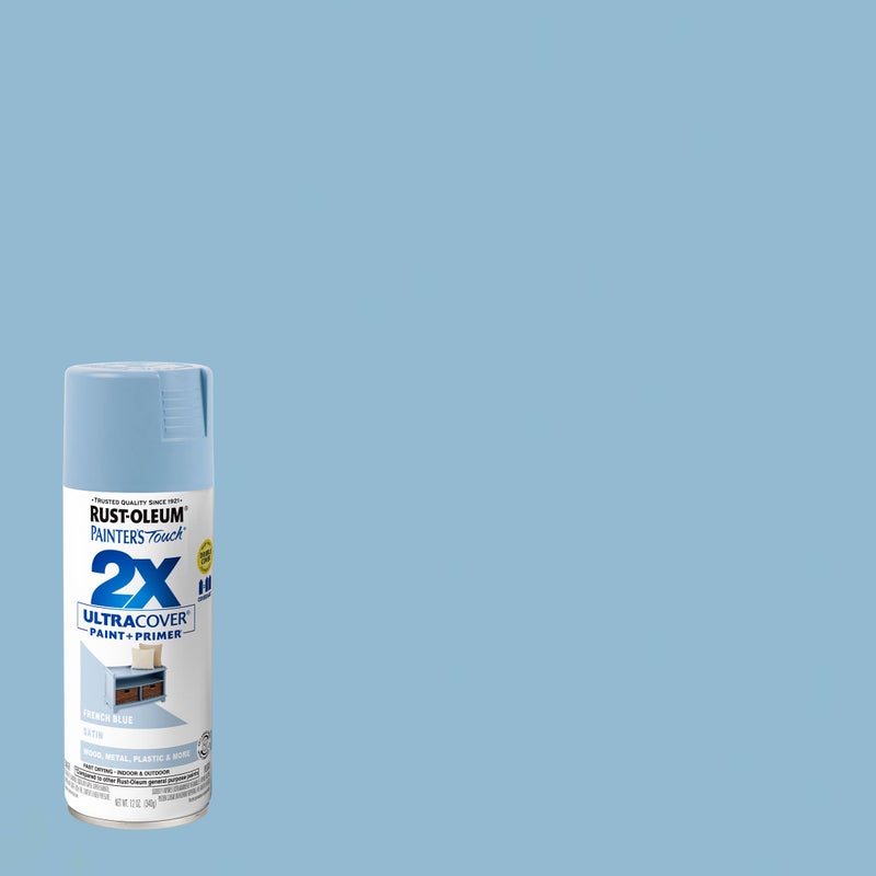 Rust-Oleum 334088 Painter's Touch 2X Ultra Cover Spray Paint, 12 oz, Satin French Blue - Image 2