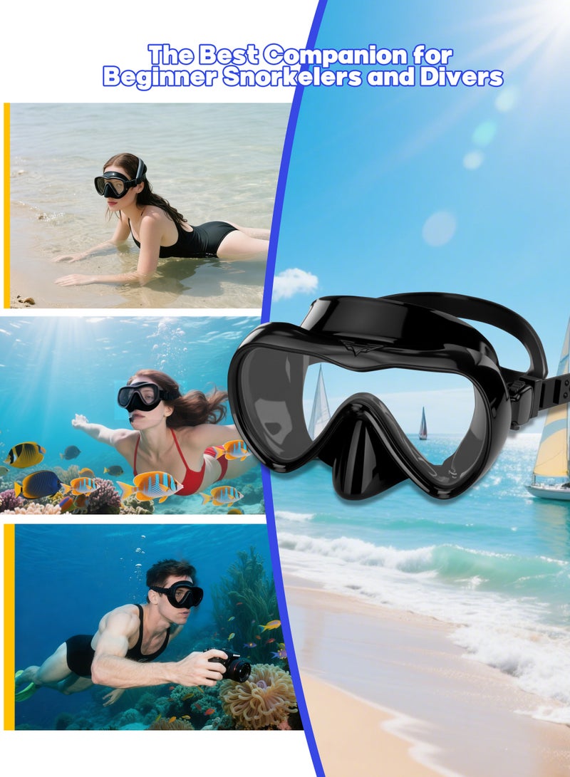 نكومي قناع غطس وغطس بانورامي عالي الدقة، نظارات غطس مضادة للضباب، قناع غطس من الزجاج المقوى للبالغين والمراهقين، مناسب للغطس والغطس والسباحة - Image 3