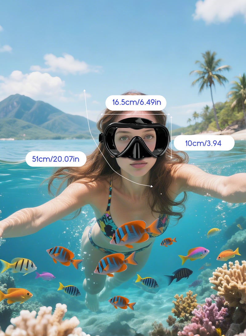 نكومي قناع غطس وغطس بانورامي عالي الدقة، نظارات غطس مضادة للضباب، قناع غطس من الزجاج المقوى للبالغين والمراهقين، مناسب للغطس والغطس والسباحة - Image 4