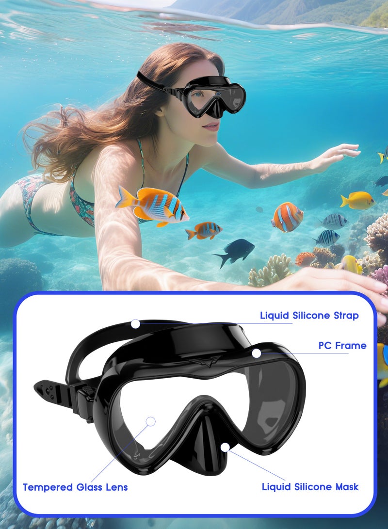 نكومي قناع غطس وغطس بانورامي عالي الدقة، نظارات غطس مضادة للضباب، قناع غطس من الزجاج المقوى للبالغين والمراهقين، مناسب للغطس والغطس والسباحة - Image 5