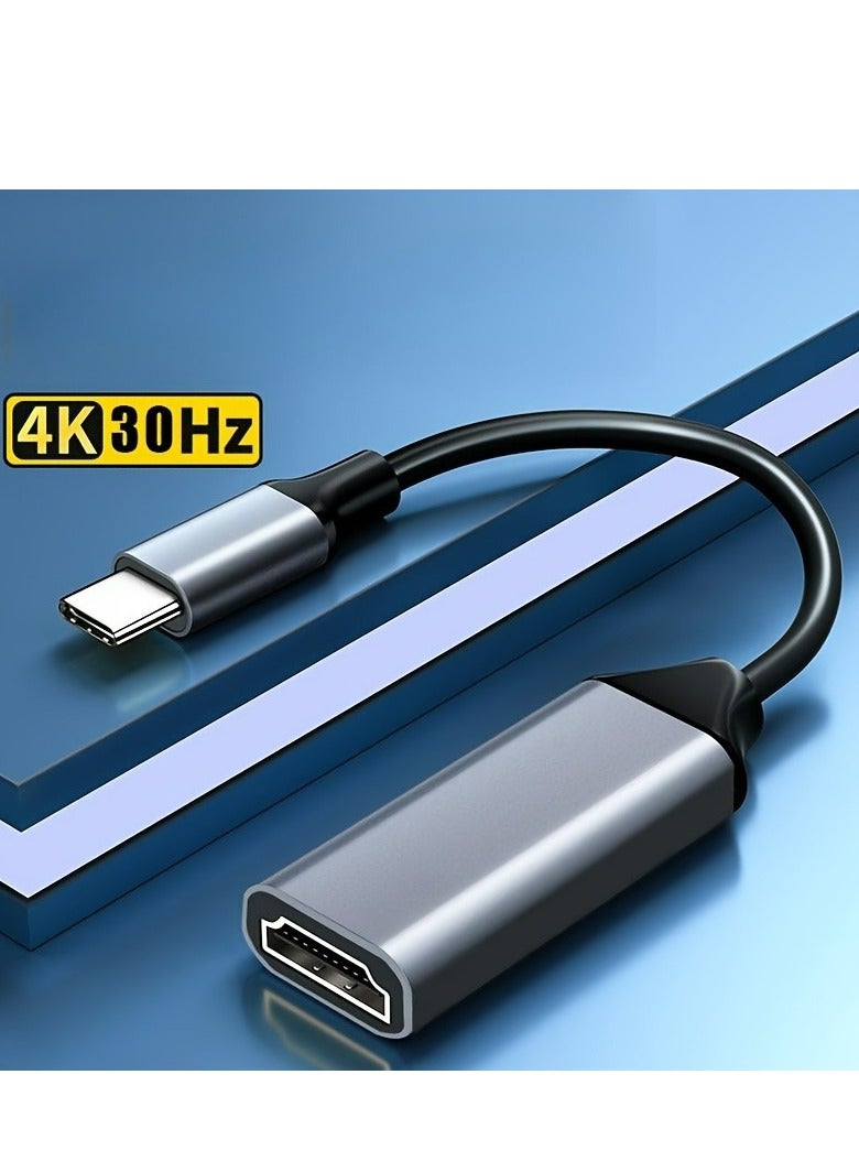 1pc 4K USB-C to HDTV Adapter - Stream High-Quality Video and Audio from Your Type-C Device  - Image 1