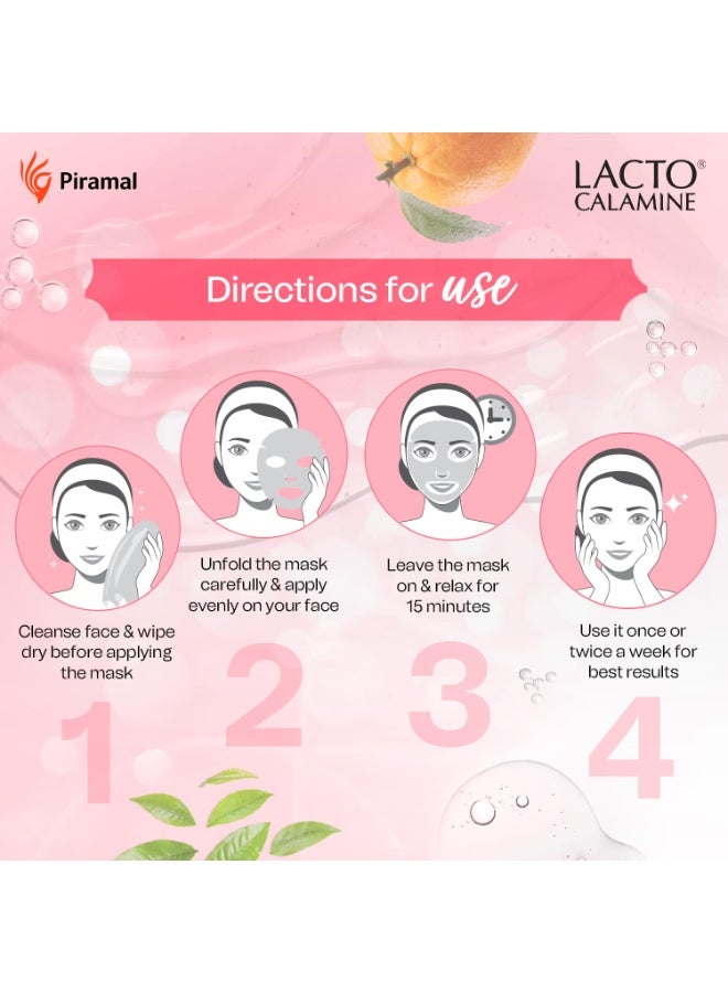 Lacto Calamine Face Sheet Masks | Combo Pack | Vitamin C, Hyaluronic Acid & Green Tea Face Sheet Masks | Brightening, Hydrating & Clarifiying | 150ml (Pack of, 6) - Image 5