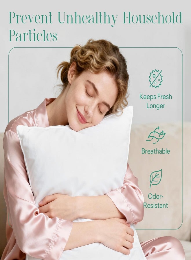 Phantoscope Hypoallergenic Throw Pillows Insert, 100% Virgin Fiber Throw Pillows - Indoor Pillow Inserts Decor Stuffer for Desk Sofa and Couch, Set of 2, 18 x 18 - Image 2