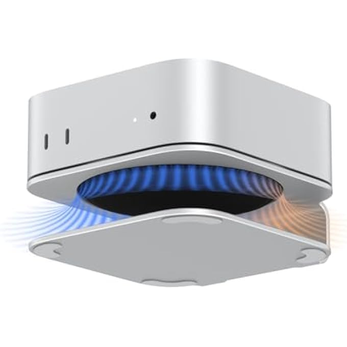 rayihni HORIZONTAL ALUMINUM STAND FOR MAC MINI M4/M4 PRO, EASILY ACCESS TO POWER BOTTOM, KEEP THE ORIGINAL AIRFLOW OF MAC MINI M4, GOOD HEAT DISSPATION DESKTOP HOLDER Ï½ŒMAC MINI M4 DOCK - Image 3