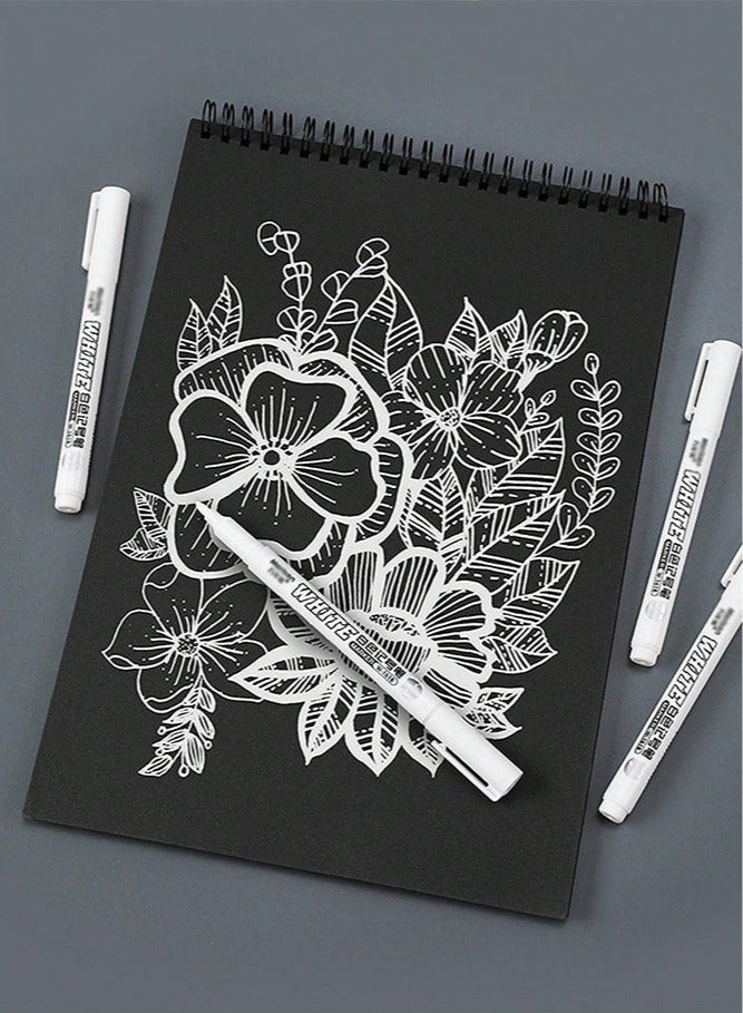 5 Pack White Marker, 1mm Extra Fine Tip White Paint Marker Permanent for Wood Rock, Plastic, Leather, Glass, Stone, Metal, Canvas, Ceramic, Fabric, Tire (White) - Image 3