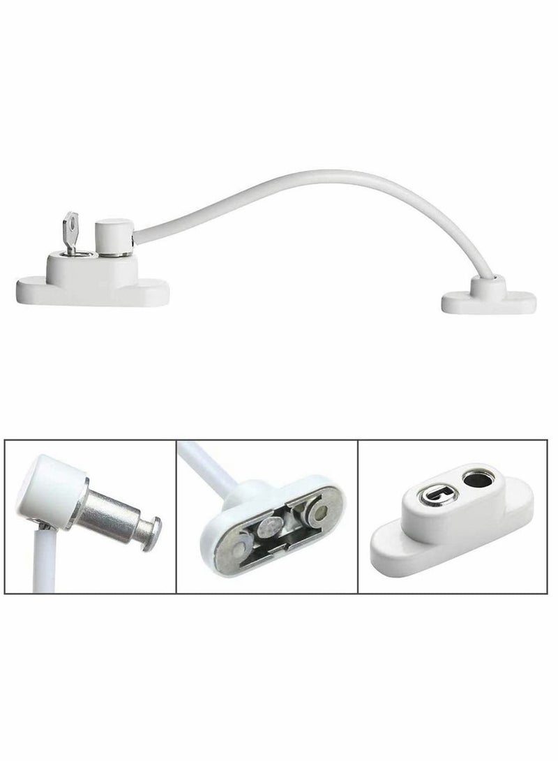 SYOSI مجموعة من 2 قفل أمان للأطفال والنوافذ والأبواب مع سلك ومسامير ومفاتيح ذاتية الحفر للاستخدامات المنزلية العامة والتجارية - Image 3