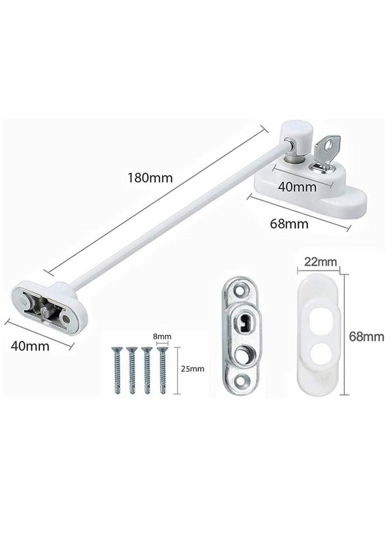 SYOSI مجموعة من 2 قفل أمان للأطفال والنوافذ والأبواب مع سلك ومسامير ومفاتيح ذاتية الحفر للاستخدامات المنزلية العامة والتجارية - Image 4