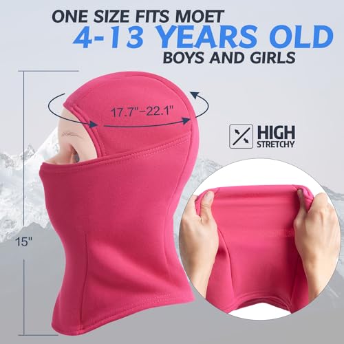 KOOLSOLY Kids Balaclava Face Mask, Winter Hat Face Warmer for Cold Weather Ski Mask for Boys Girls - Image 5