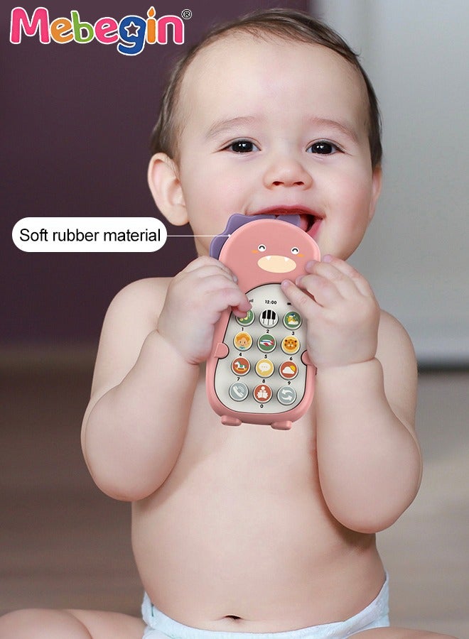 ميبيجين هاتف محمول ذكي للتعليم المبكر، لعبة هاتف ذكي للتعليم المبكر، لعبة هاتف للتسنين للأطفال، لعبة هاتف ديناصور مع ضوء وصوت، هاتف محمول للتعلم قبل المدرسة مع نموذجين و12 زرًا للوظائف، هدية مثالية للأطفال من عمر 6 أشهر فأكثر، 3 بطاريات AAA (غير متضمنة)، 8*14.2 سم - Image 4