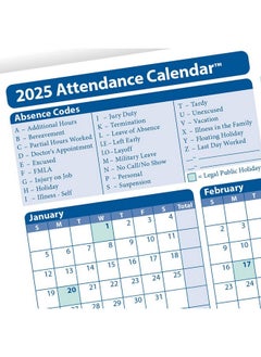 ComplyRight 2025 Attendance Calendar Card, White, Pack Of 25  - Image 5