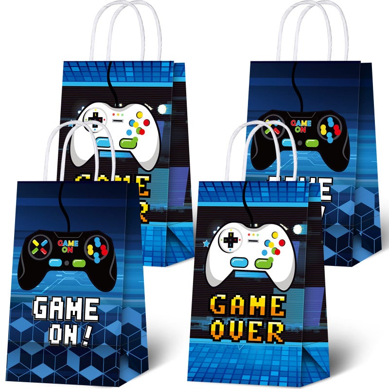 Epakh 16 Pack Gamer Themed Birthday Party Favors Video Game Gift Bags with Handle for Kids Boys Gaming Goody Candy Treat Bags for Birthday Party Supplies Decorations - Image 1