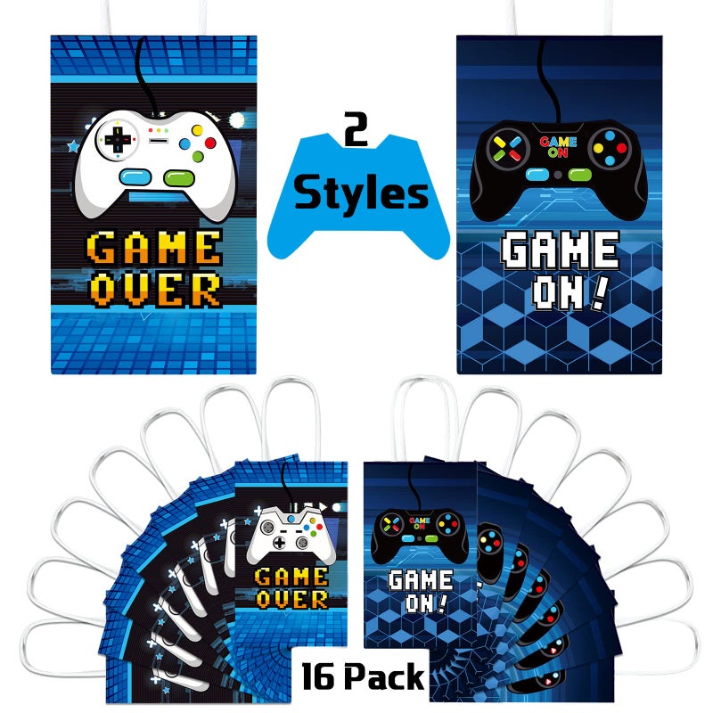 Epakh 16 Pack Gamer Themed Birthday Party Favors Video Game Gift Bags with Handle for Kids Boys Gaming Goody Candy Treat Bags for Birthday Party Supplies Decorations - Image 4