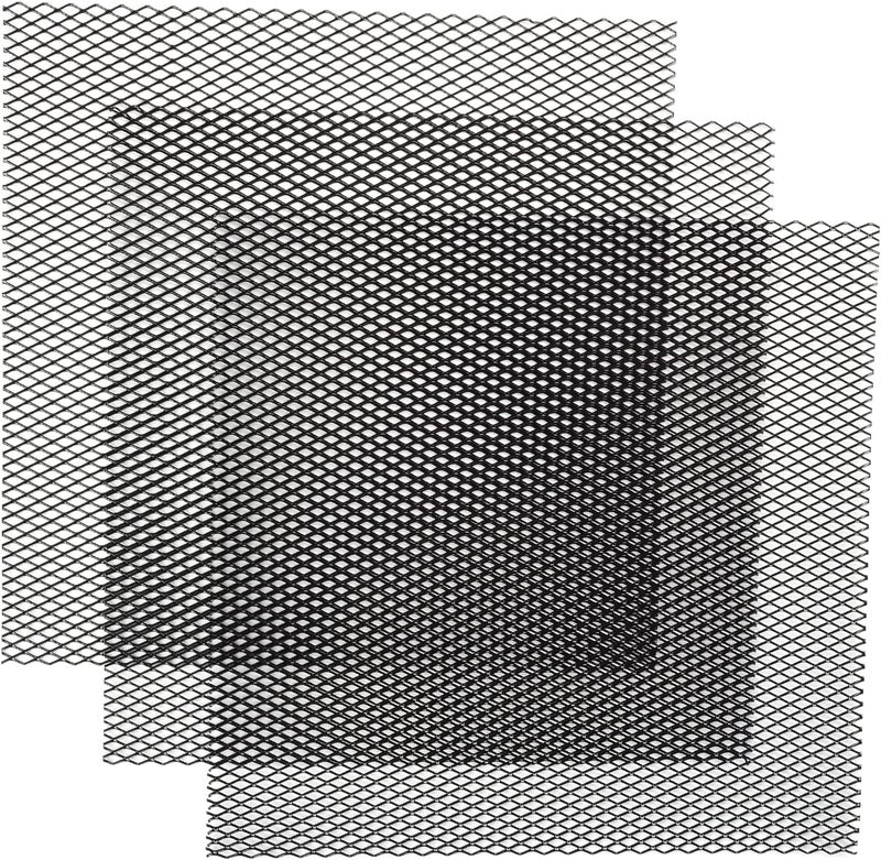 AggAuto Universal 13"x13" Car Grill Mesh - Aluminum Alloy Automotive Grille Insert Bumper Rhombic Hole 6x12mm, 3Pcs One of the Most Multifunctional Shape Grids Black - Image 1