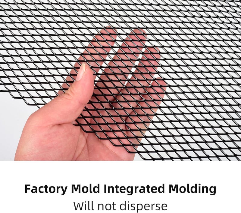 AggAuto Universal 13"x13" Car Grill Mesh - Aluminum Alloy Automotive Grille Insert Bumper Rhombic Hole 6x12mm, 3Pcs One of the Most Multifunctional Shape Grids Black - Image 4