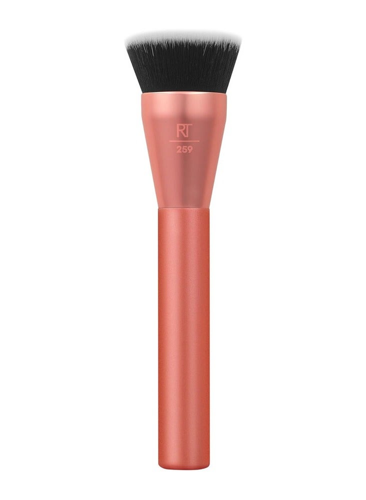 REAL TECHNIQUES Extra Big Stippling Brush, Large Makeup Brush For Liquid & Cream Foundation, BB Cream, CC Cream, & Skin Tints, XL Oversized Brush, Cruelty-Free, Synthetic Bristles, 1 Count Pink - Image 2