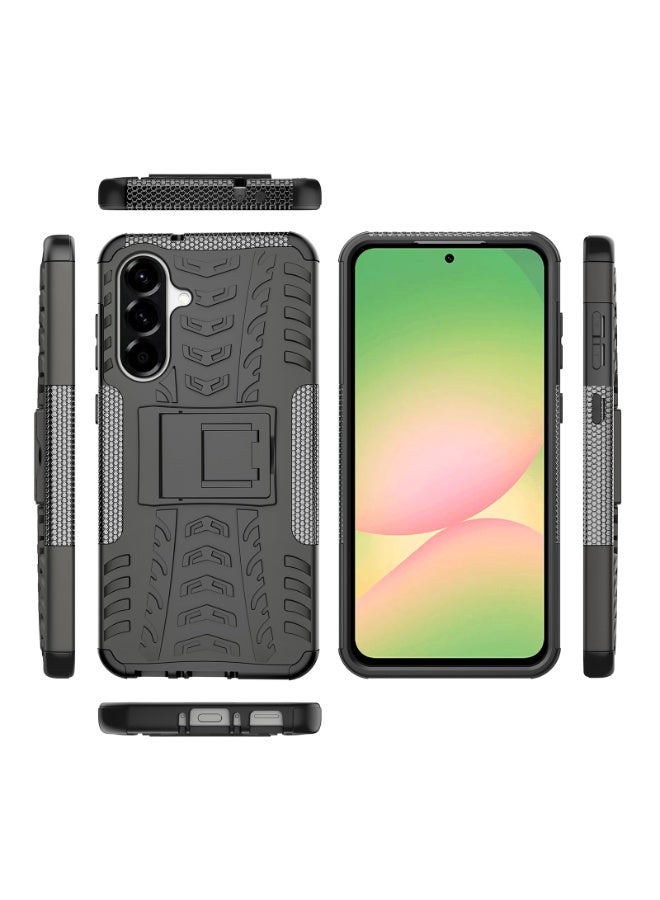 Case Cover Shock resistant  Kickstand TPU + PC Compatible with  Samsung Galaxy A56 (Black) - Image 5