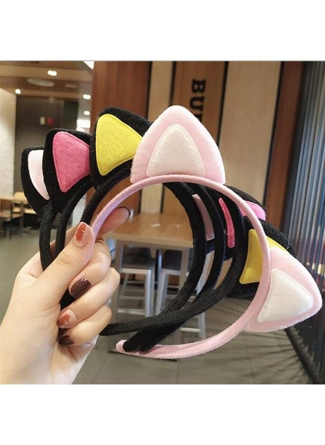ericotry 2Pcs Lovely Cat Ears Plush Hair Hoops Headband For Cosplay Party Costume(Color Random)  - Image 4