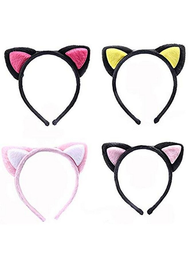 ericotry 2Pcs Lovely Cat Ears Plush Hair Hoops Headband For Cosplay Party Costume(Color Random)  - Image 1