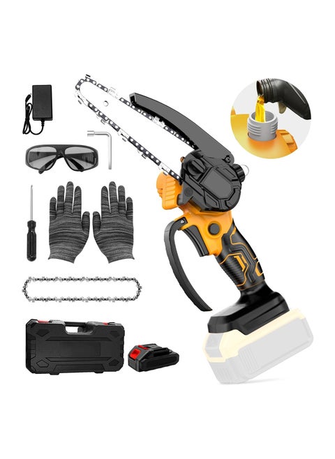 Wireless Chainsaw - 6 "Automatic Oil Mini Chainsaw | Heat-resistant, fast cutting | Perfect for gardens, palm trees and DIY