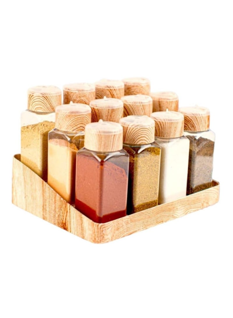 12-piece spice and seasoning set with a premium wooden stand - Image 1